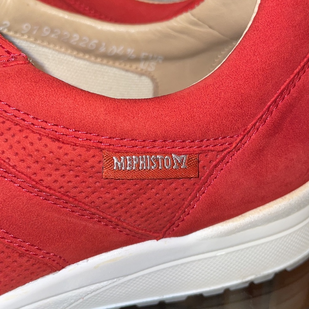 Mephisto Red Suede Leather Sneakers